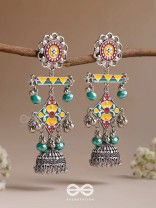 The Calming Hues - Enamelled Oxidised Earrings