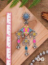 The Sunset Landscape - Enamelled Oxidised Earrings