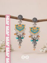 The Sunset Bells - Enamelled Oxidised Earrings