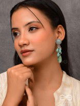 The Misty Drops - Enamelled Oxidised Earrings