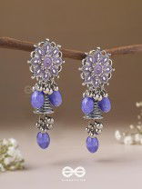 The Azure Snowflakes - Enamelled Oxidised Earrings