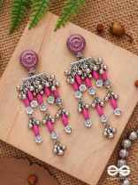 The Fuchsia Fairies - Enamelled Oxidised Earrings