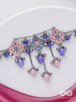 The Indigo Blush - Enamelled Oxidised Neckpiece