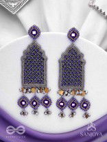Nripangan - The Royal Pavilions - Beads And Dabka Hand Embroidered Earrings