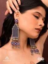 Nripangan - The Royal Pavilions - Beads And Dabka Hand Embroidered Earrings