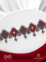 Sulohit - The Sangria Serenade - Beads And Dabka Hand Embroidered Choker Neckpiece