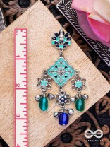 The Sea Calm - Enamelled Oxidised Earrings