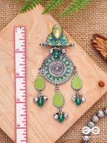 The Silky Meadows - Enamelled Oxidised Earrings