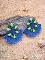 Dhrishu - The Deep Hues - Stones, Beads And Resham Hand Embroidered Earrings