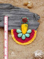 Suryatejas - The Sun-Kissed - Stones, Beads And Resham Hand Embroidered Earrings