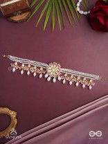 Dyulok - The Heavenly Charm - Beads, Pearl Drops, Polki And Kundan Finished Hand Embroidered Neckpiece