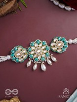 Maugdhya - The Treasured Innocence - Beads, Pearl Drops, Polki And Kundan Finished Hand Embroidered Choker Neckpiece