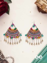 Sthaviram - The Vintage Music - Beads, Resham And Coins Hand Embroidered Earrings