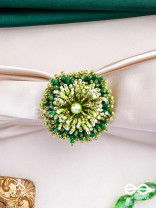 Divyakanan - The Enchanted Grove - Pearl And Beads Hand Embroidered Ring (Adjustable)