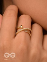 The Medusa'S Crown - Cubic Zirconia Golden Ring (Adjustable)