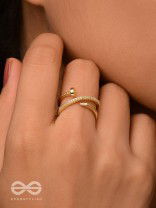 The Medusa'S Crown - Cubic Zirconia Golden Ring (Adjustable)