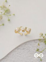 The Twisted Elegance - Cubic Zirconia Golden Ring (Adjustable)