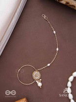 Vimrigvan - The Pristine Charm - Pearls And Beads Hand Embroidered Nath (Non-Piercing)