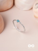The Teal Prism - Silver Cubic Zirconia Ring