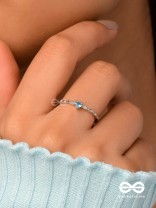 The Teal Prism - Silver Cubic Zirconia Ring