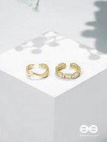 Midas Treasures - Golden Cubic Zirconia Rings (Set Of 2 Adjustable)