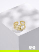 The Cherished Bonds - Golden Cubic Zirconia Ring (Adjustable)