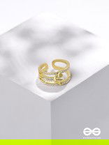 The Cherished Bonds - Golden Cubic Zirconia Ring (Adjustable)