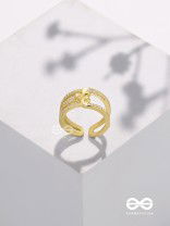 The Cherished Bonds - Golden Cubic Zirconia Ring (Adjustable)