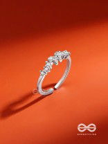 The Divine Swans - Silver Cubic Zirconia Ring (Adjustable)