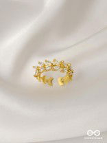 The Angel's Tiara - Golden Cubic Zirconia Ring (Adjustable)