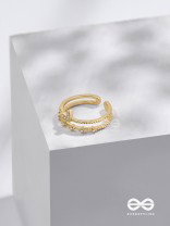 A Love So Gorgeous - Golden Cubic Zirconia Ring (Adjustable)