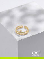 A Love So Gorgeous - Golden Cubic Zirconia Ring (Adjustable)