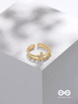 A Love So Gorgeous - Golden Cubic Zirconia Ring (Adjustable)