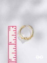 A Love So Gorgeous - Golden Cubic Zirconia Ring (Adjustable)