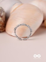 The Heart Confetti - Silver Cubic Zirconia Ring (Adjustable)