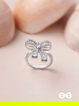 The Bow Beauty - Silver Cubic Zirconia Ring (Adjustable)