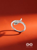 The Artisan Leaf - Cubic Zirconia Silver Ring