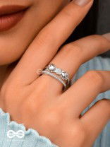 The Bow-Tiful Bliss - Silver Cubic Zirconia Ring