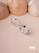The Engraved Stories - Silver Embellished Rings (Set Of 2 Adjustable)