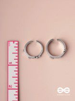 The Engraved Stories - Silver Embellished Rings (Set Of 2 Adjustable)