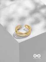 Crossroads Of Fate - Cubic Zirconia Golden Ring (Adjustable)