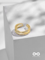 Crossroads Of Fate - Cubic Zirconia Golden Ring (Adjustable)