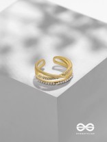 Crossroads Of Fate - Cubic Zirconia Golden Ring (Adjustable)