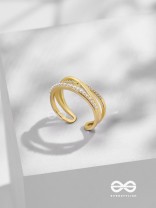 Crossroads Of Fate - Cubic Zirconia Golden Ring (Adjustable)