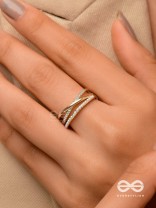 Crossroads Of Fate - Cubic Zirconia Golden Ring (Adjustable)