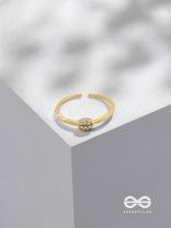 The Rare Lustre - Golden Cubic Zirconia Ring 