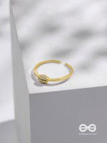 The Rare Lustre - Golden Cubic Zirconia Ring 