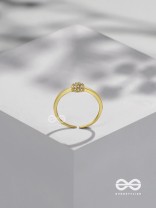 The Rare Lustre - Golden Cubic Zirconia Ring 
