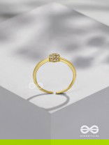 The Rare Lustre - Golden Cubic Zirconia Ring 