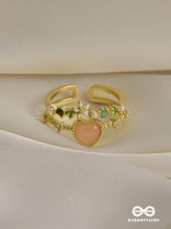 The Eden's Secret - Golden Embellished Ring (Adjustable)